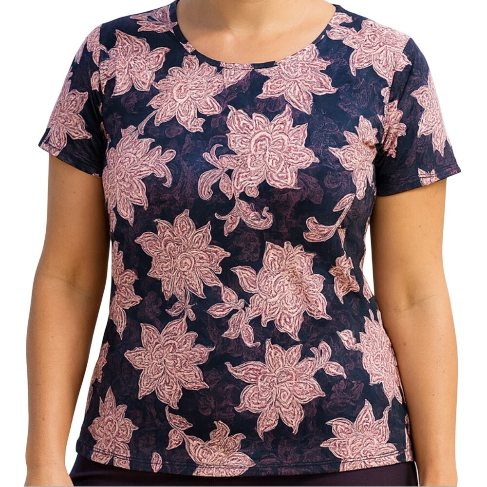5 for $20 ModLi Short Sleeve Rash Guard XL Purple Paisley Swimwear Beachwear